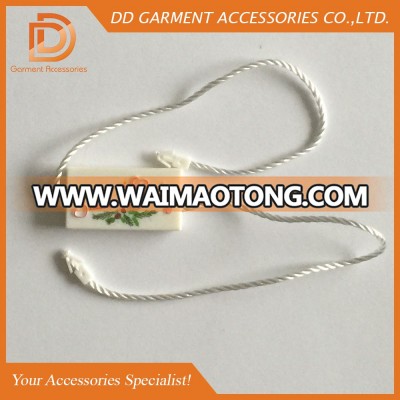 custom white nylon garment tag hang string